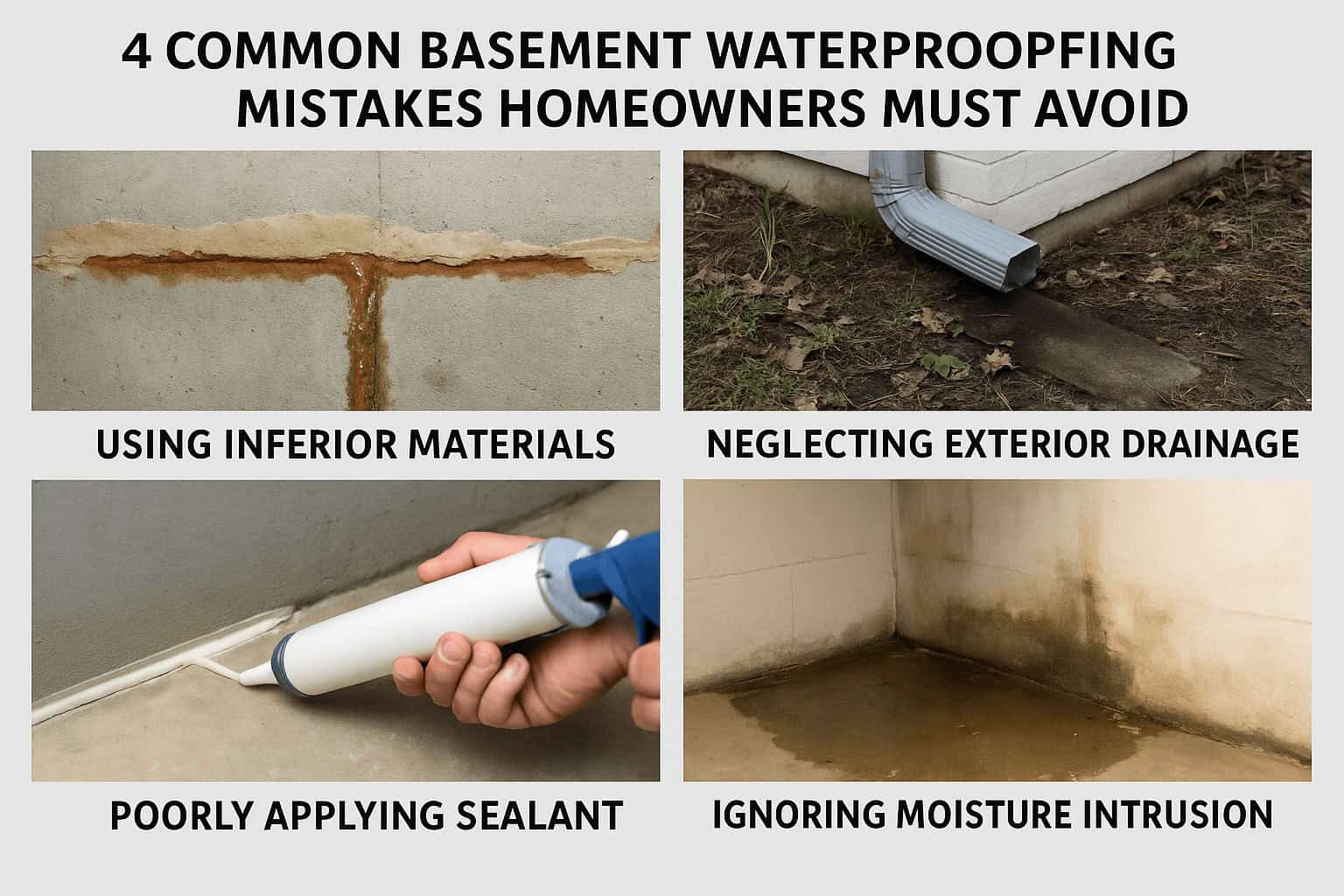 Common Basement Waterproofing Mistakes Homeowners Must Avoid