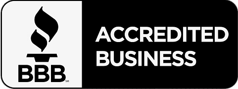 The Better Business Bureau Accredited Business logo in black and white.